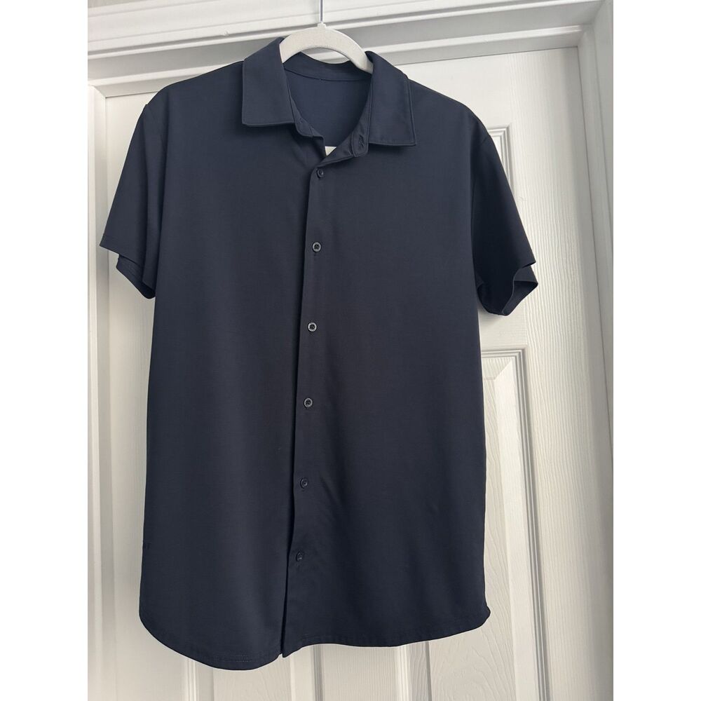 BYLT Navy Executive Stretch 2.0 Short Sleeve Button Down Shirt